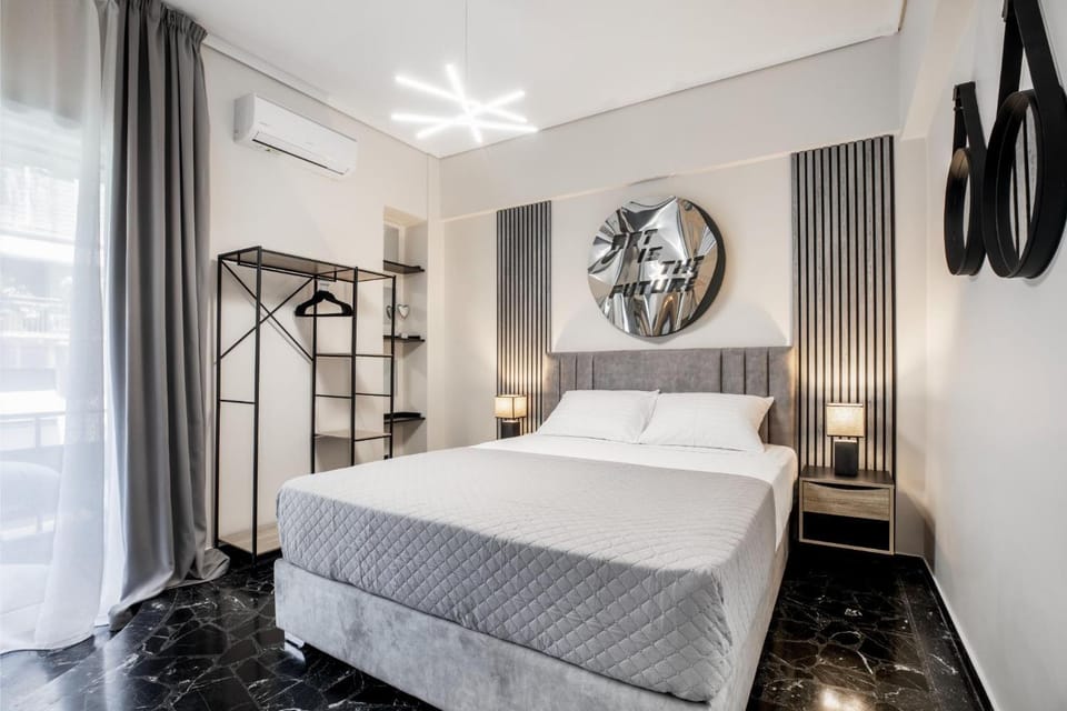 Bed, Photo of the whole room, Bedroom, air conditioner