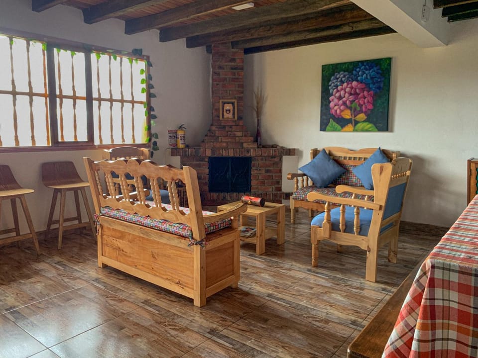 Living room, fireplace
