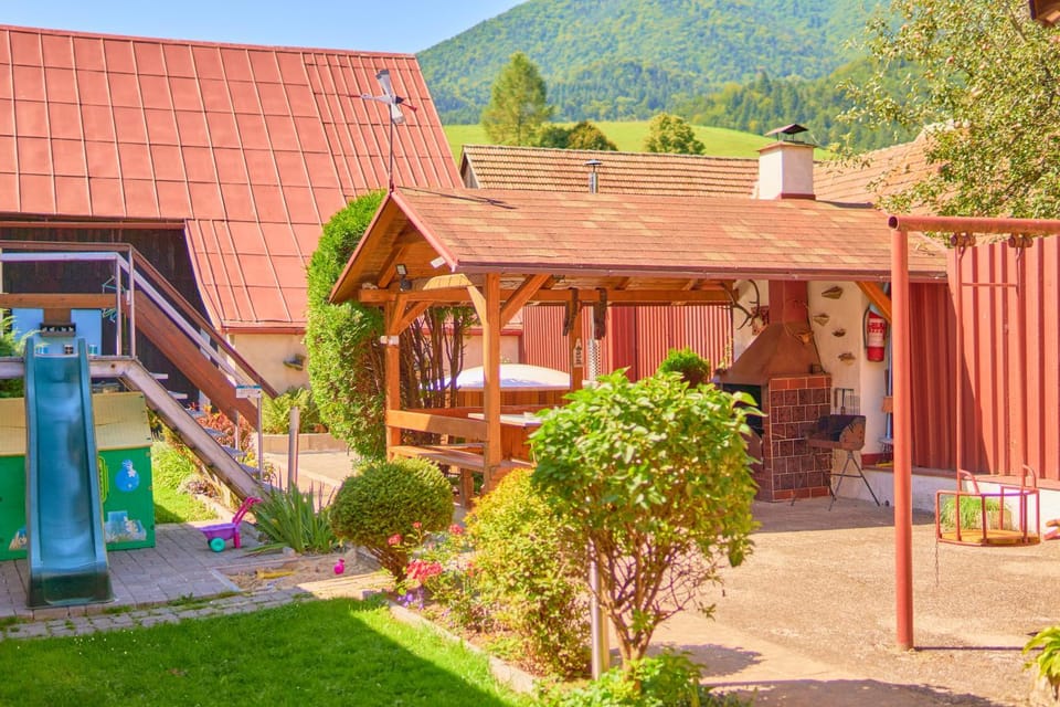 Children play ground, Garden, Seating area, Garden view, Mountain view