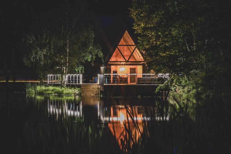 Property building, Night, Lake view