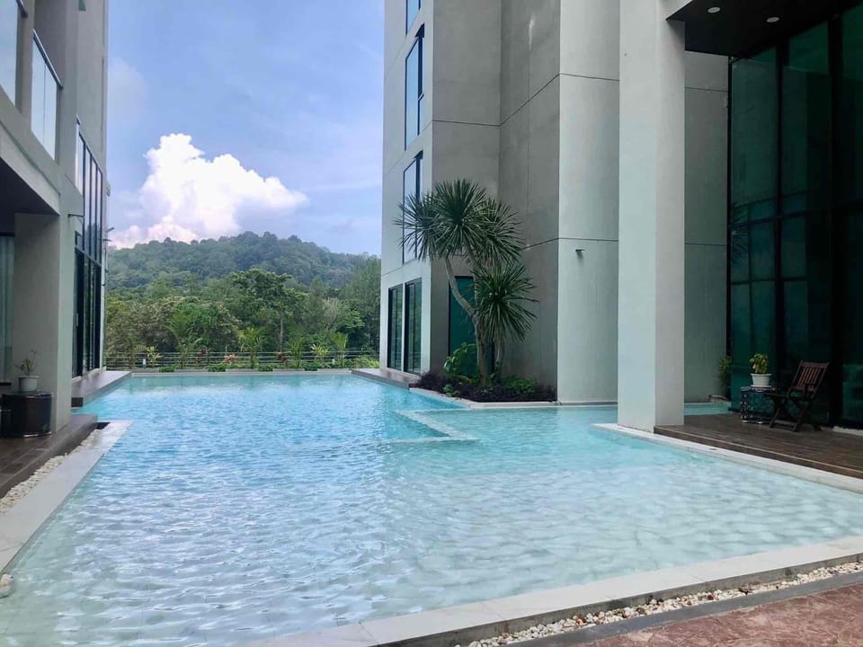 Natural landscape, Mountain view, Swimming pool