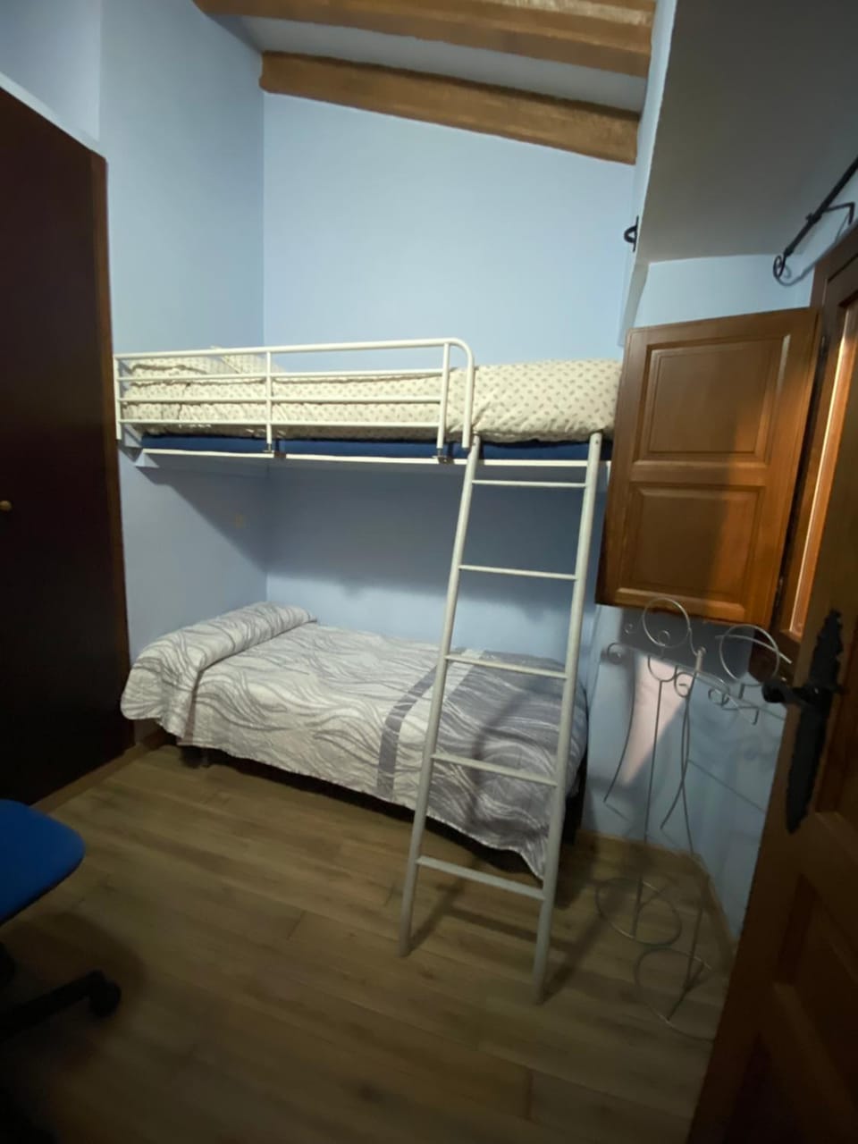 bunk bed, wardrobe