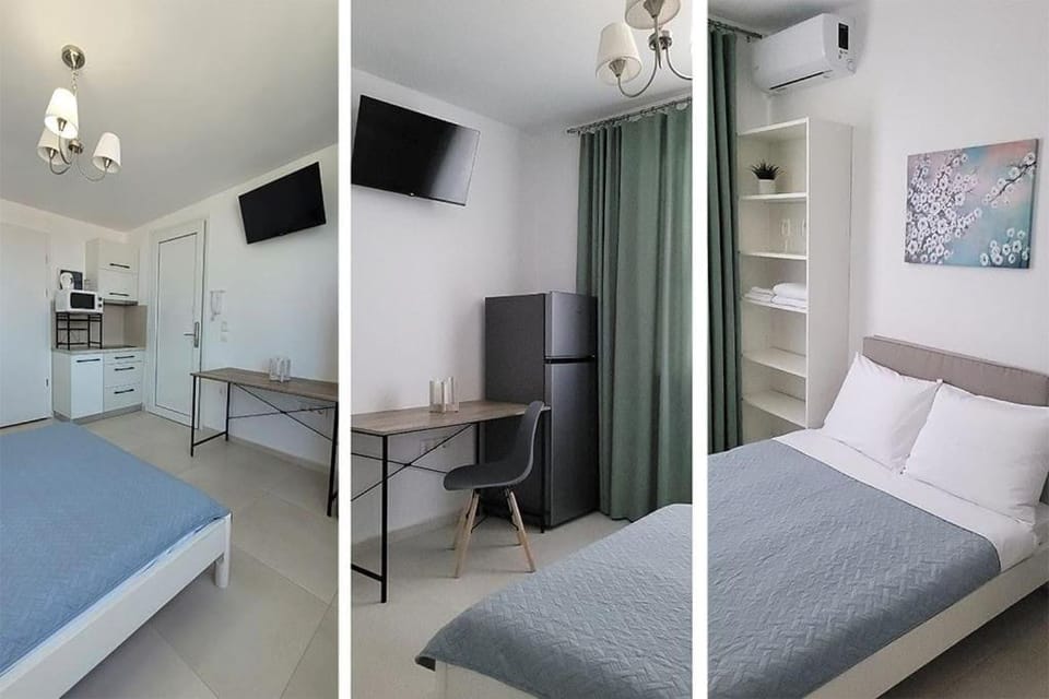 Bed, TV and multimedia, Kitchen or kitchenette, Photo of the whole room, Bedroom, air conditioner