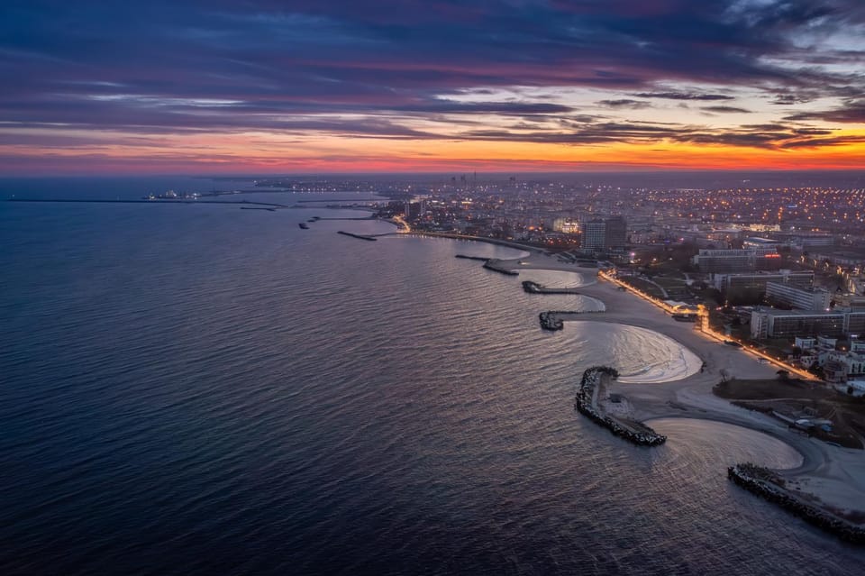 Natural landscape, City view, Sea view, Sunset