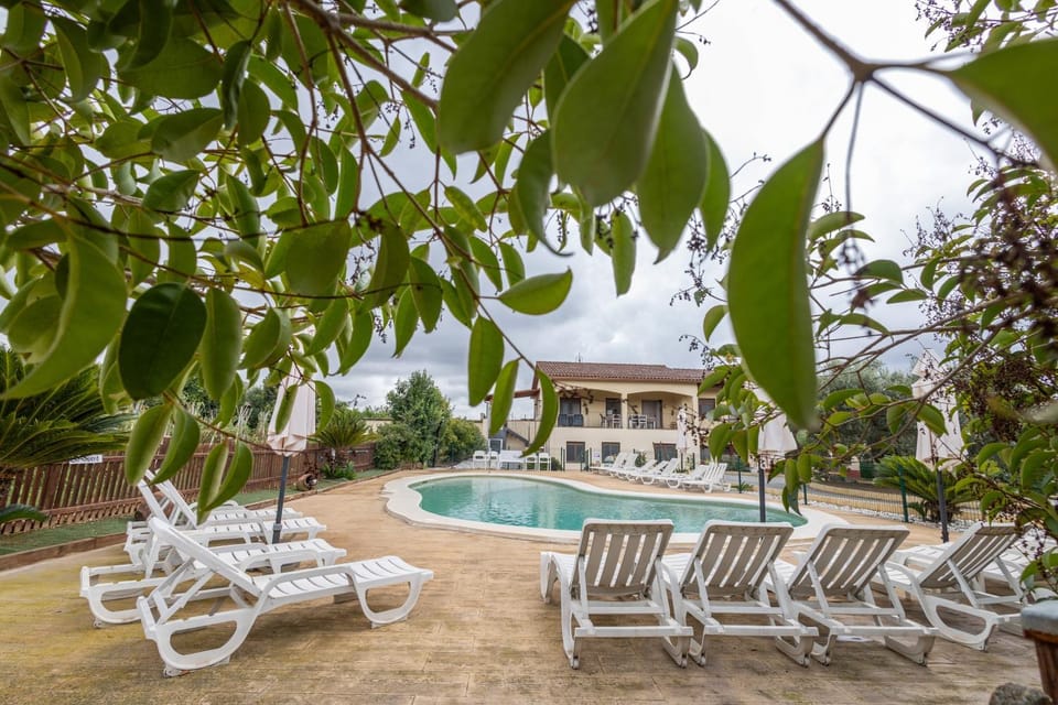 Property building, Living room, Swimming pool