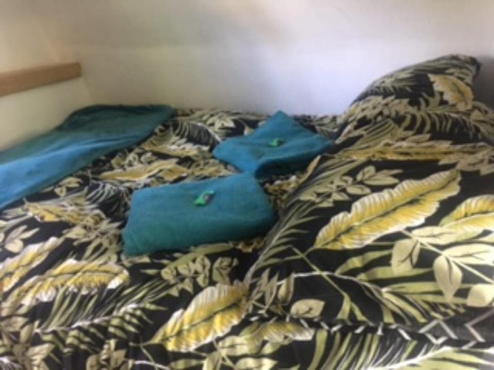 Bed, Bedroom, towels