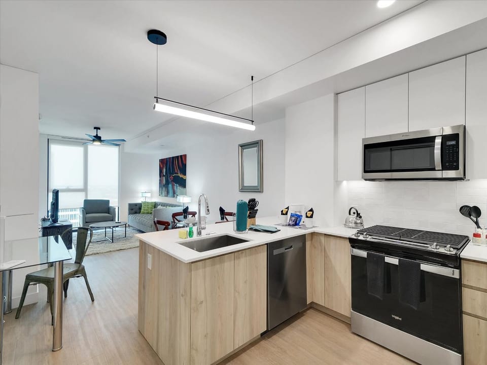 Kitchen or kitchenette, dishwasher, oven, stove, kitchen