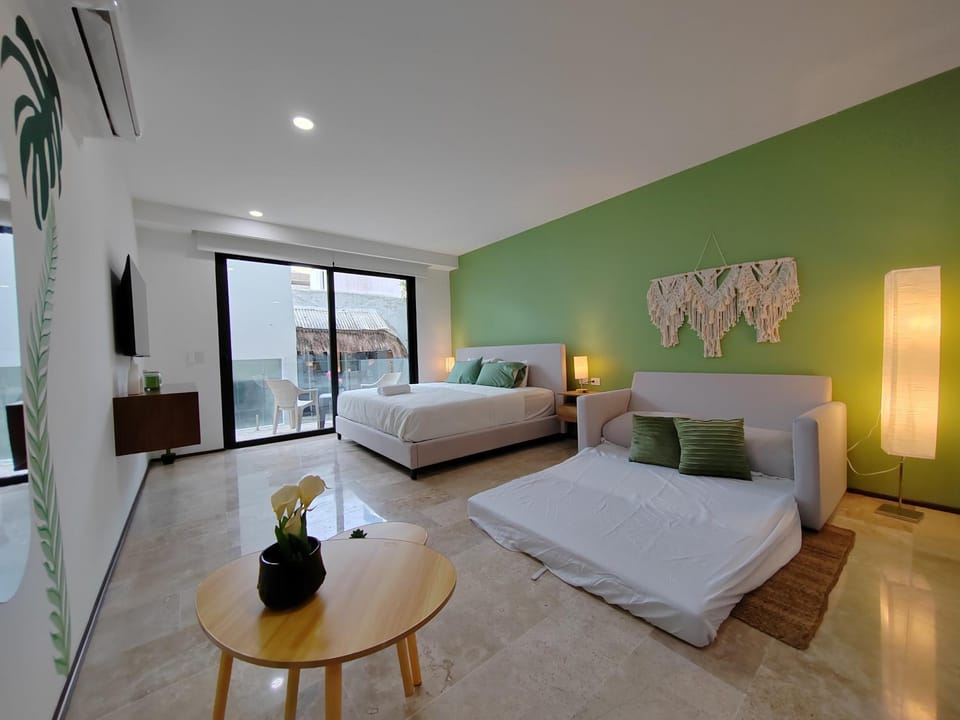 Bed, Living room, Bedroom
