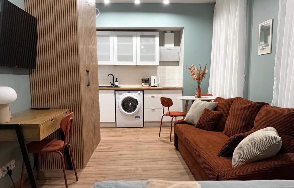 Sage Studio with terrace #free parking #self check-in Apartment in Warsaw