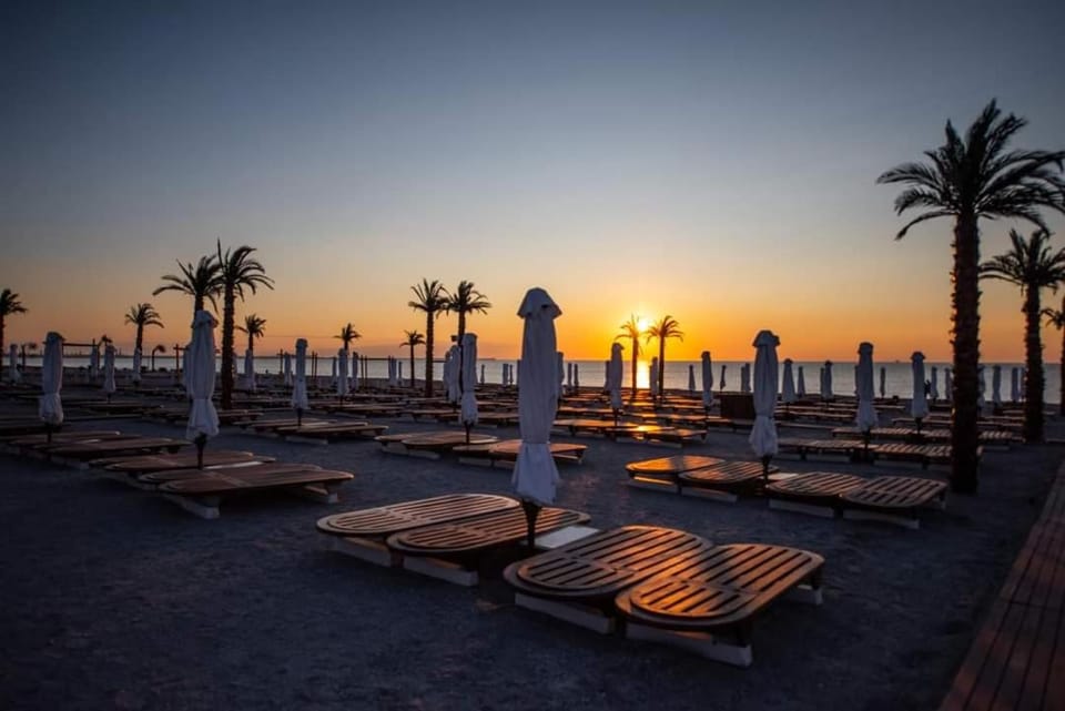Beach, Sunrise, sunbed