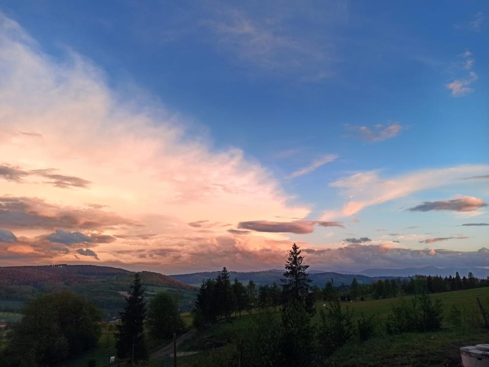Day, Natural landscape, Mountain view, Sunset