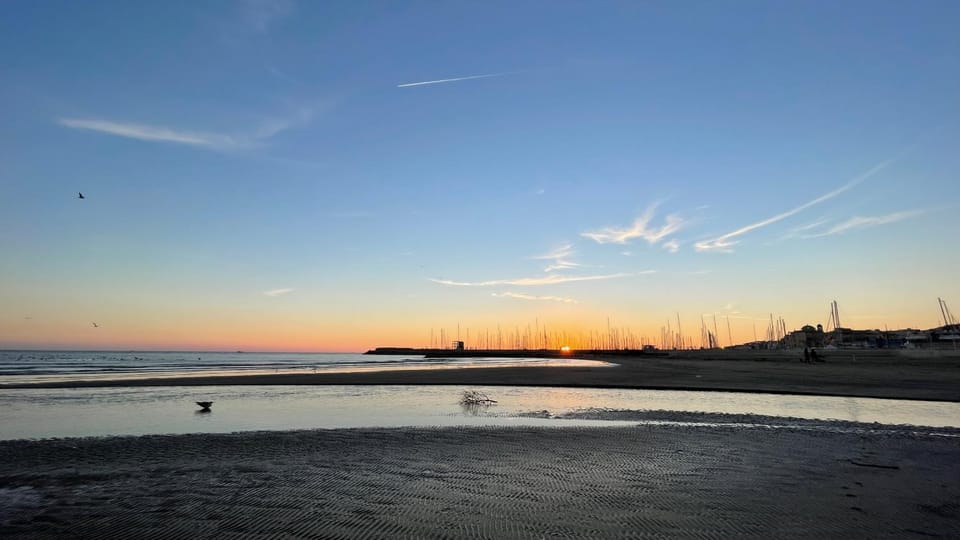 Natural landscape, Beach, Sea view, Sunset
