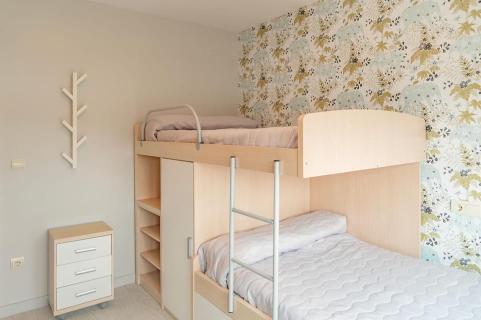 Bed, children, bunk bed, wardrobe