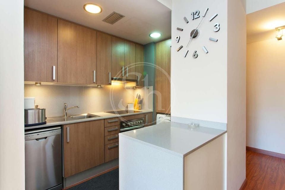 Kitchen or kitchenette, oven