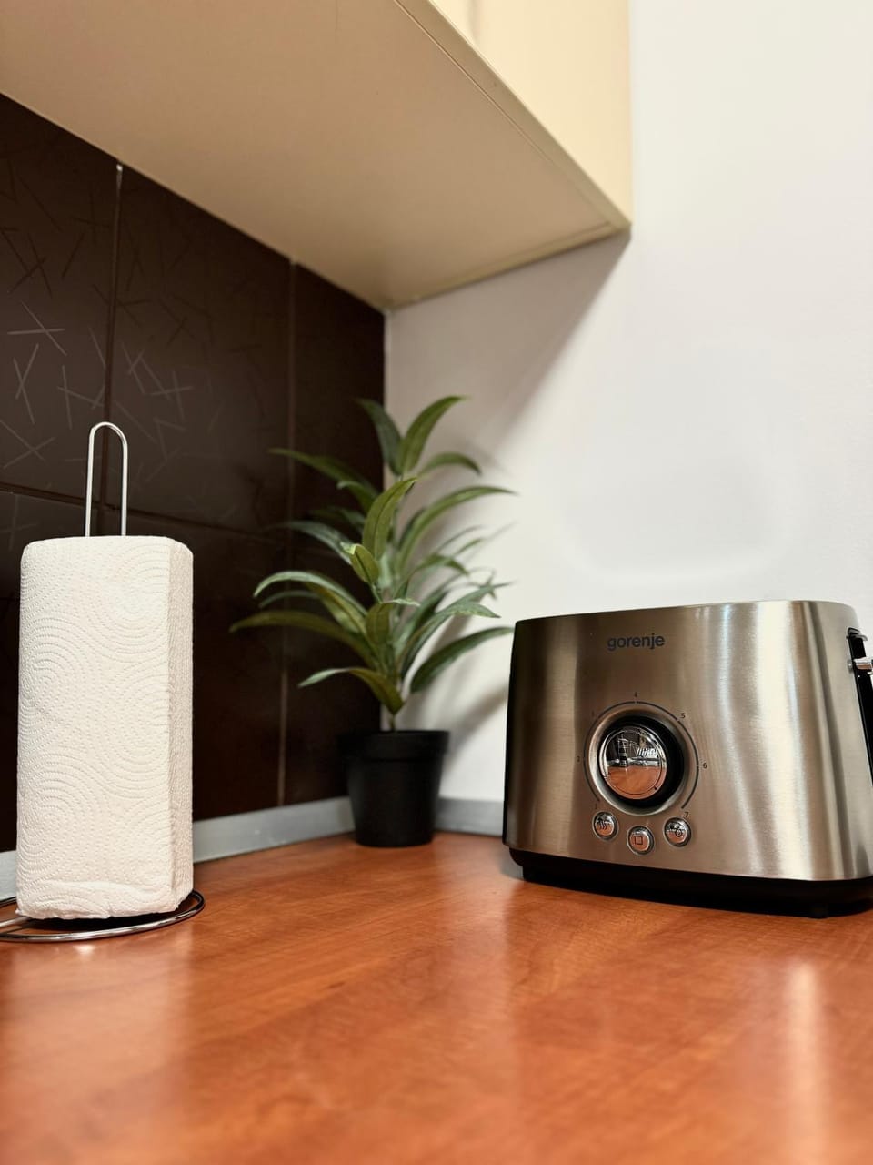 Kitchen or kitchenette, toaster