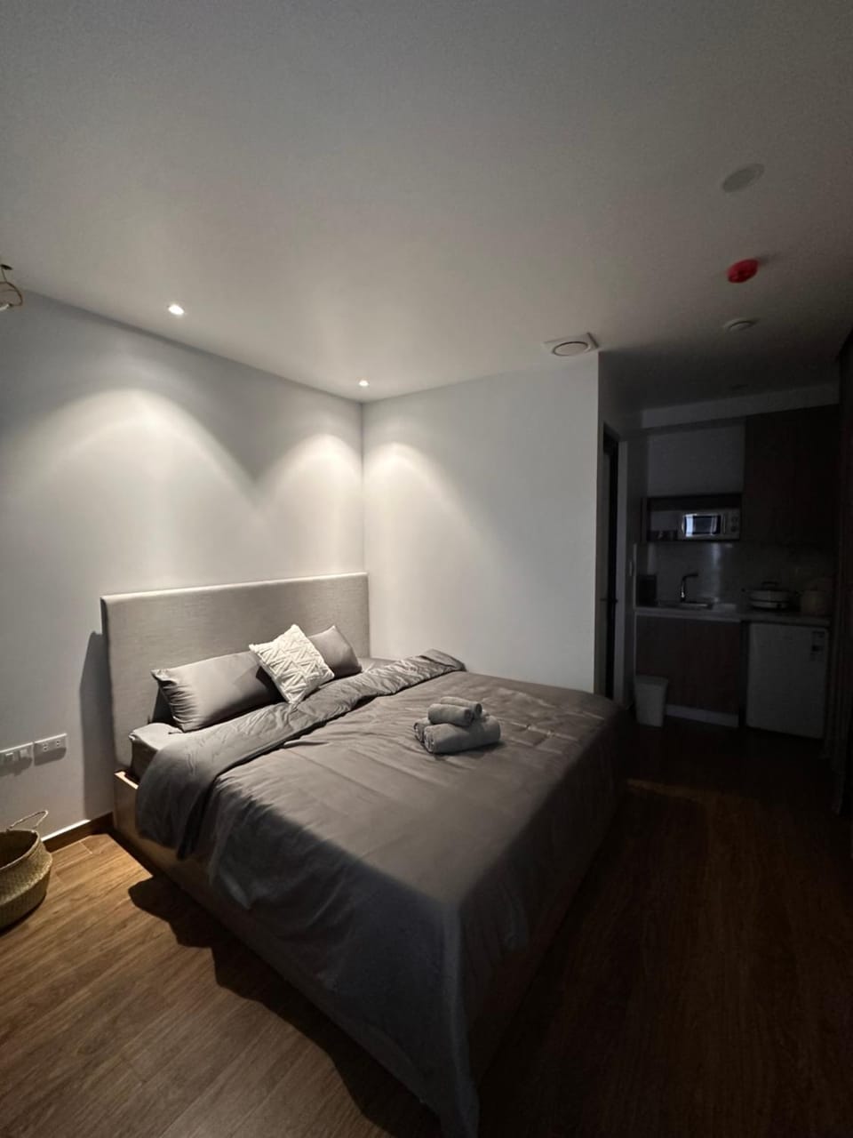 Bed, TV and multimedia, Kitchen or kitchenette, Living room, Photo of the whole room, Seating area, Bedroom