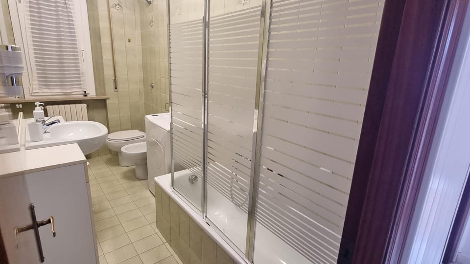 Bath, hair dryier, towels, towels, washing machine