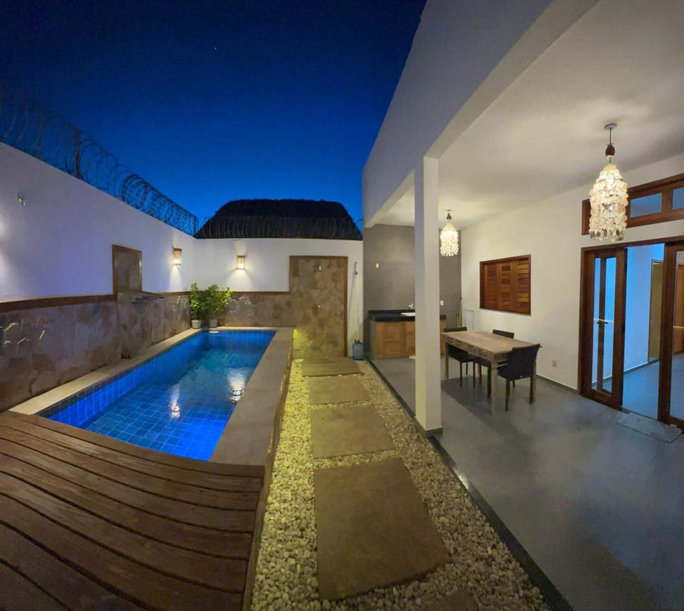 Patio, Night, Natural landscape, Pool view, Swimming pool