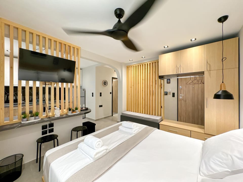 Bed, TV and multimedia, Photo of the whole room, Bedroom, wardrobe, air conditioner
