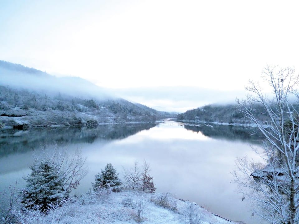 Natural landscape, Winter, Lake view, Mountain view