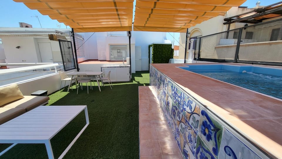 Patio, Day, Balcony/Terrace, Seating area, Pool view, Swimming pool
