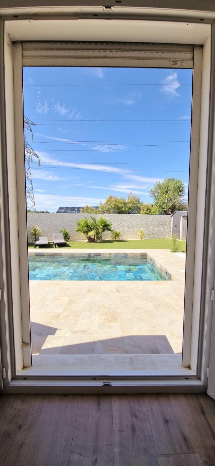 Patio, Day, Garden, Pool view, Swimming pool
