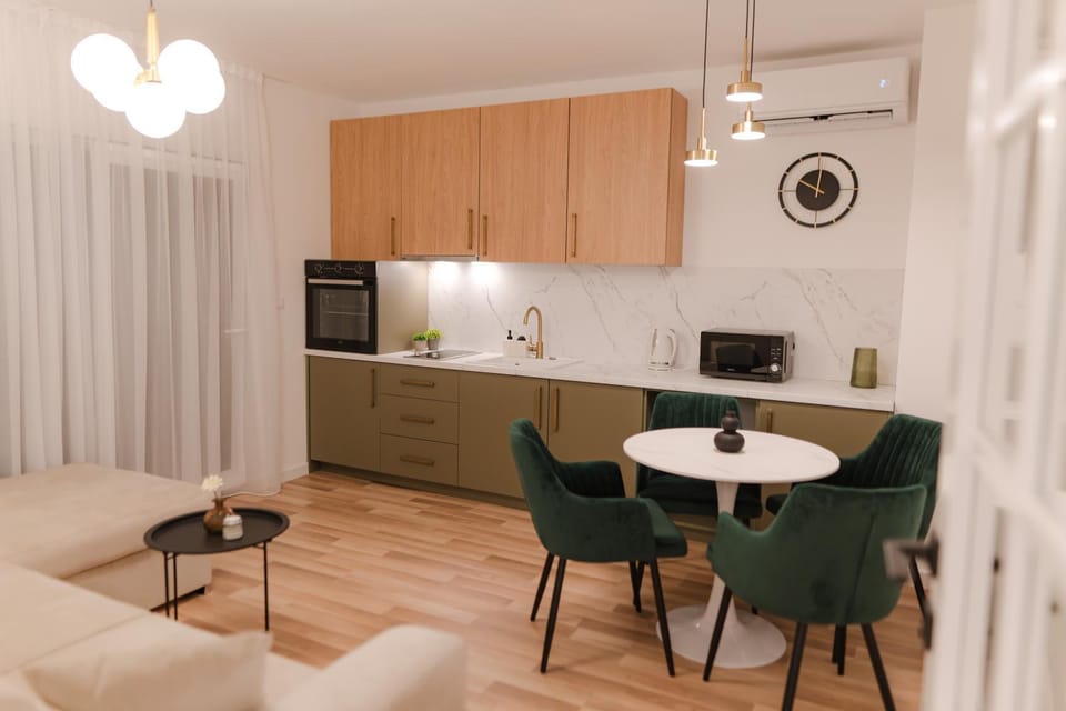 Kitchen or kitchenette, Living room, Seating area, Dining area, oven, air conditioner