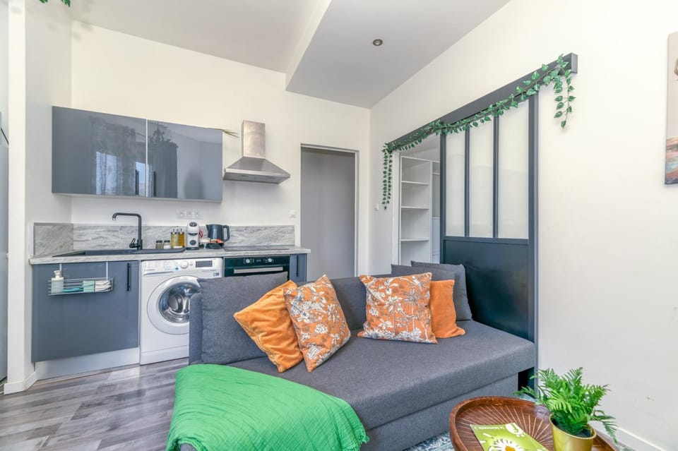 Living room, kitchen