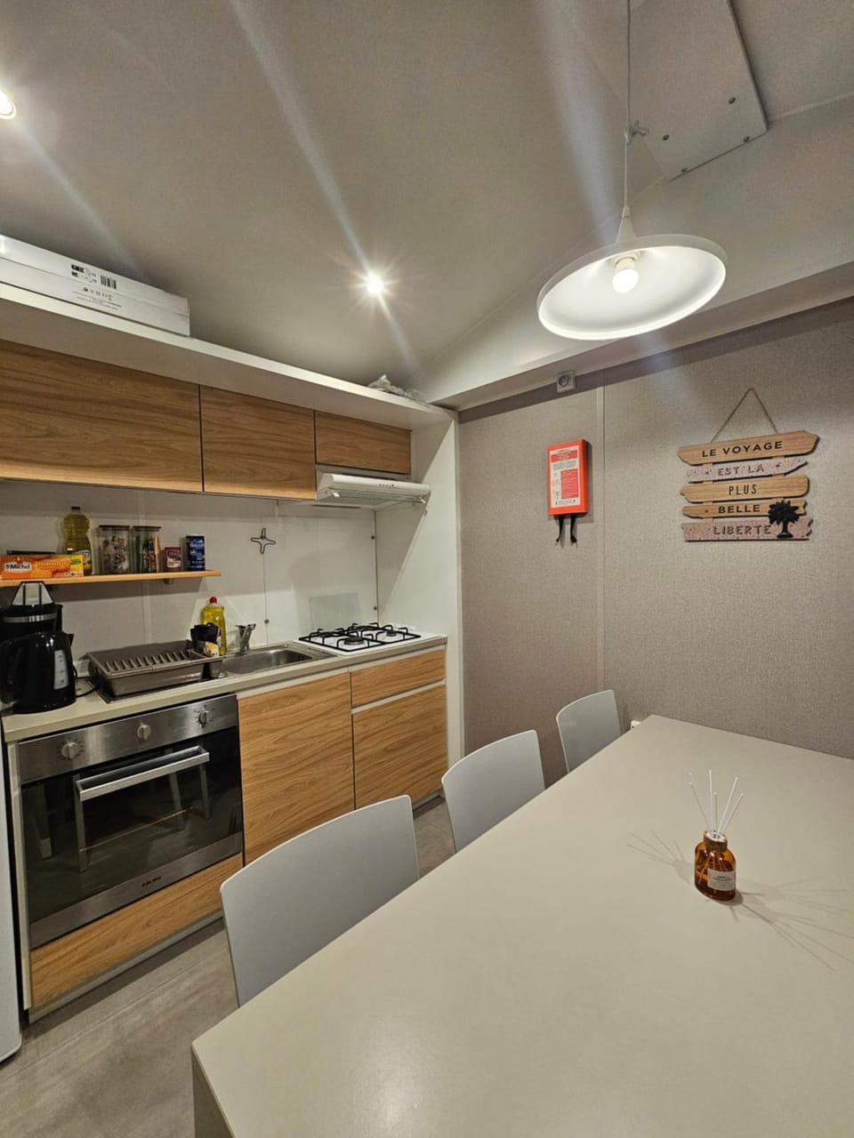 Kitchen or kitchenette, Dining area, oven, stove, kitchen