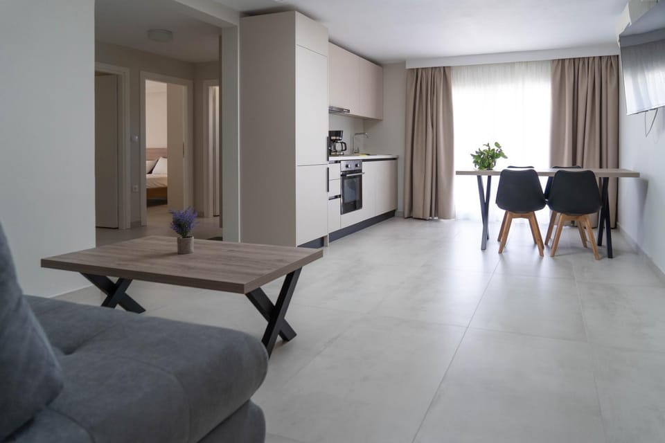 Kitchen or kitchenette, Living room, Seating area, Dining area, dishwasher, oven, stove