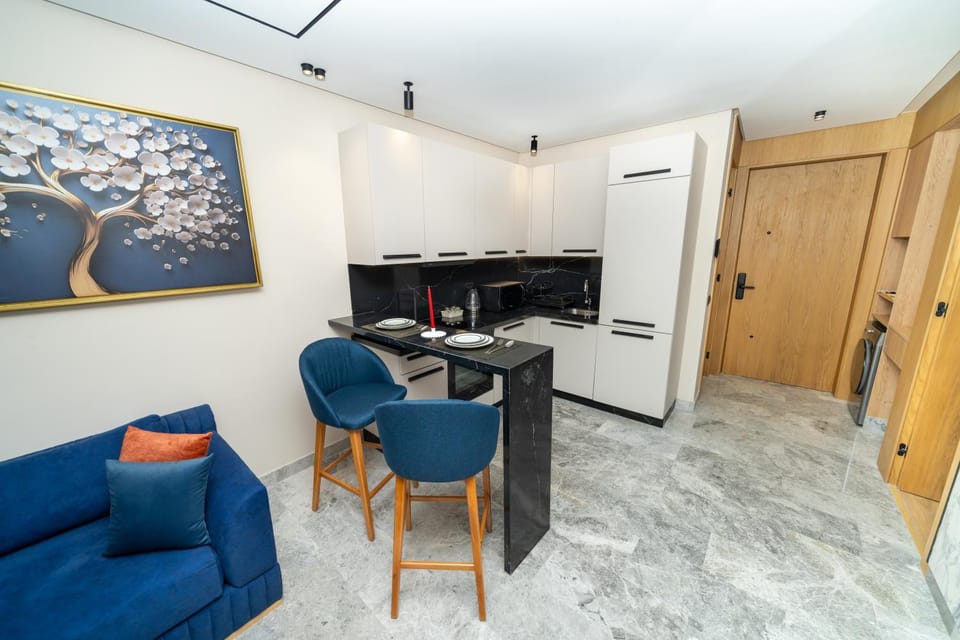 Kitchen or kitchenette, Living room, Seating area, Dining area, oven, stove