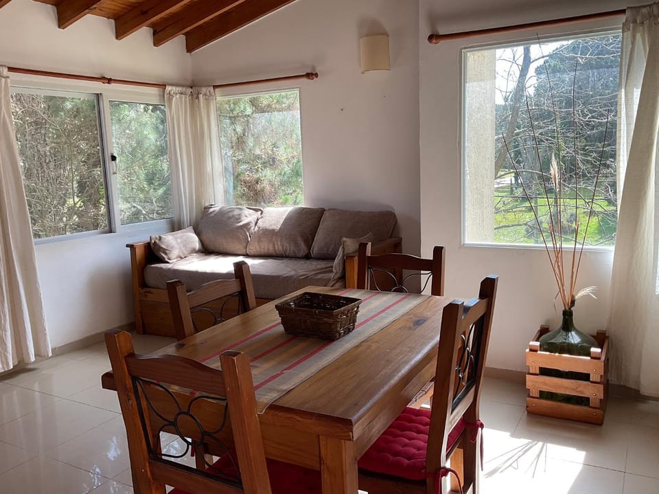 Living room, Dining area, Garden view