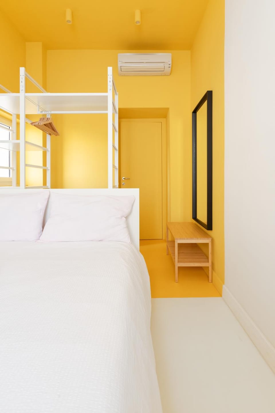 Bed, Bedroom, wardrobe, air conditioner