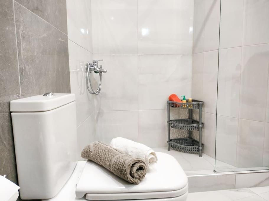 Shower, Toilet, Bathroom, towels