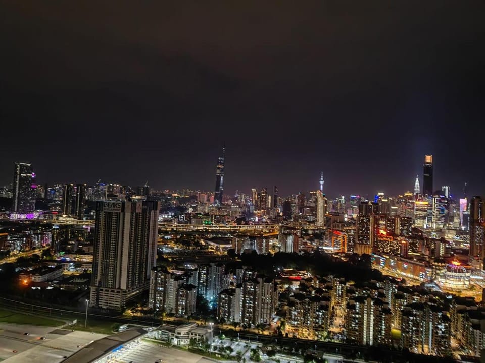 Night, Living room, Bedroom, City view