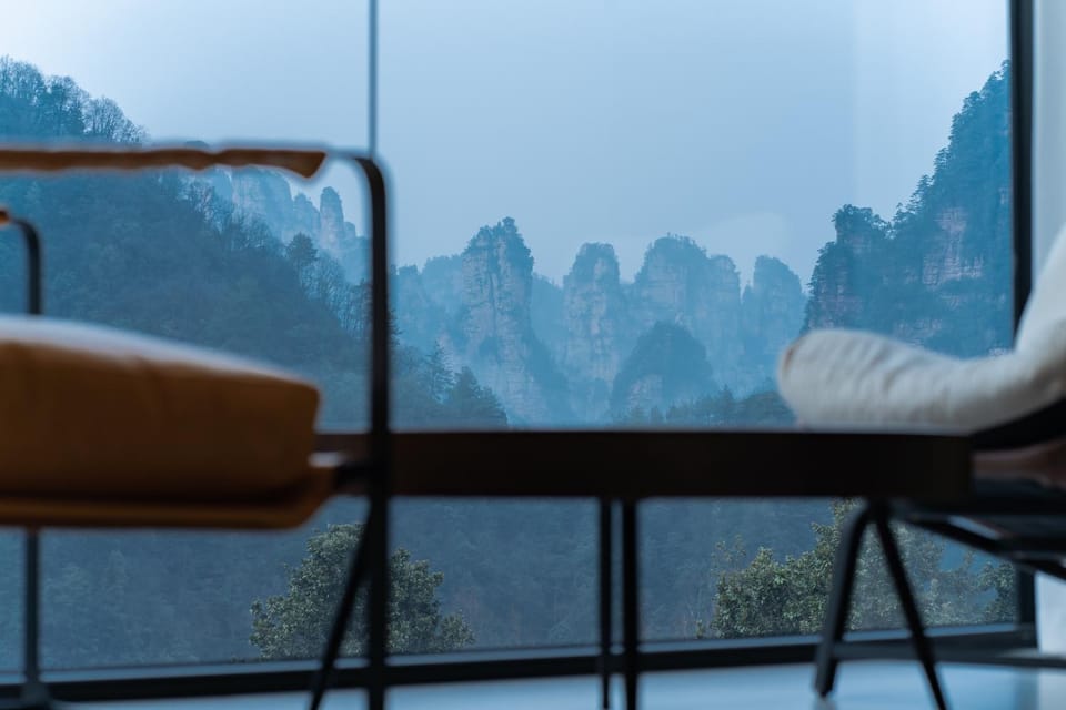 Natural landscape, Living room, Seating area, Mountain view
