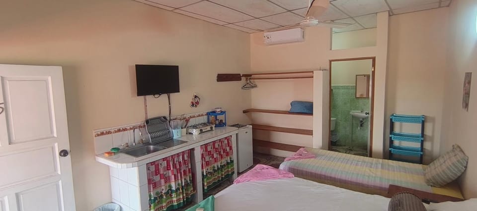 Bed, Photo of the whole room, Bedroom, air conditioner