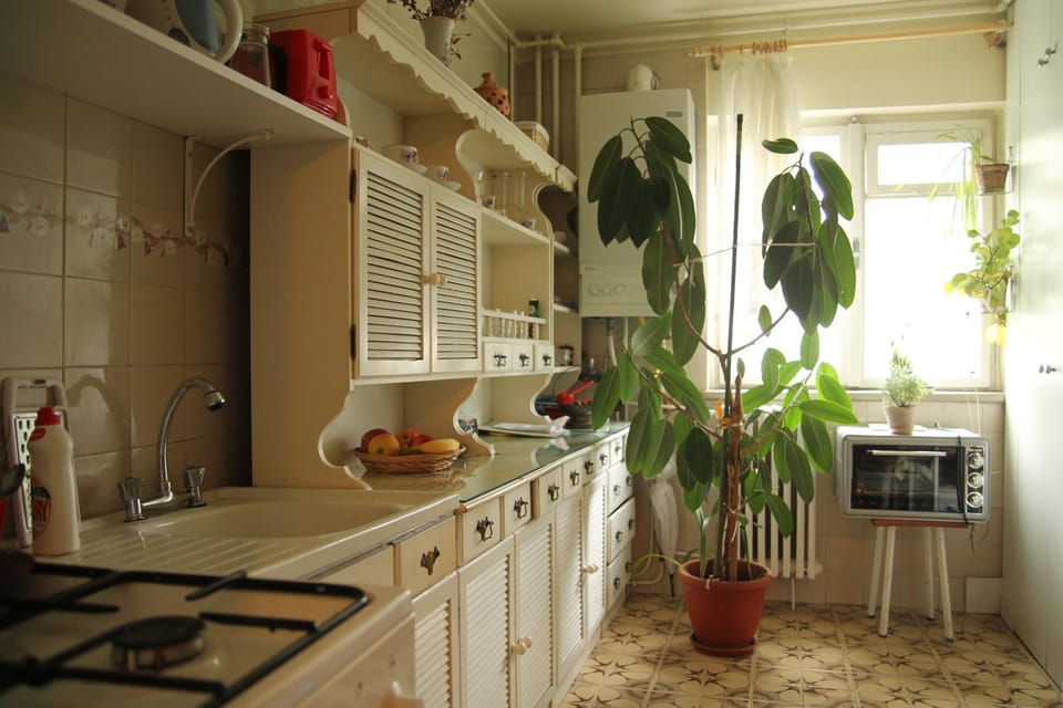 Coffee/tea facilities, Kitchen or kitchenette, stove