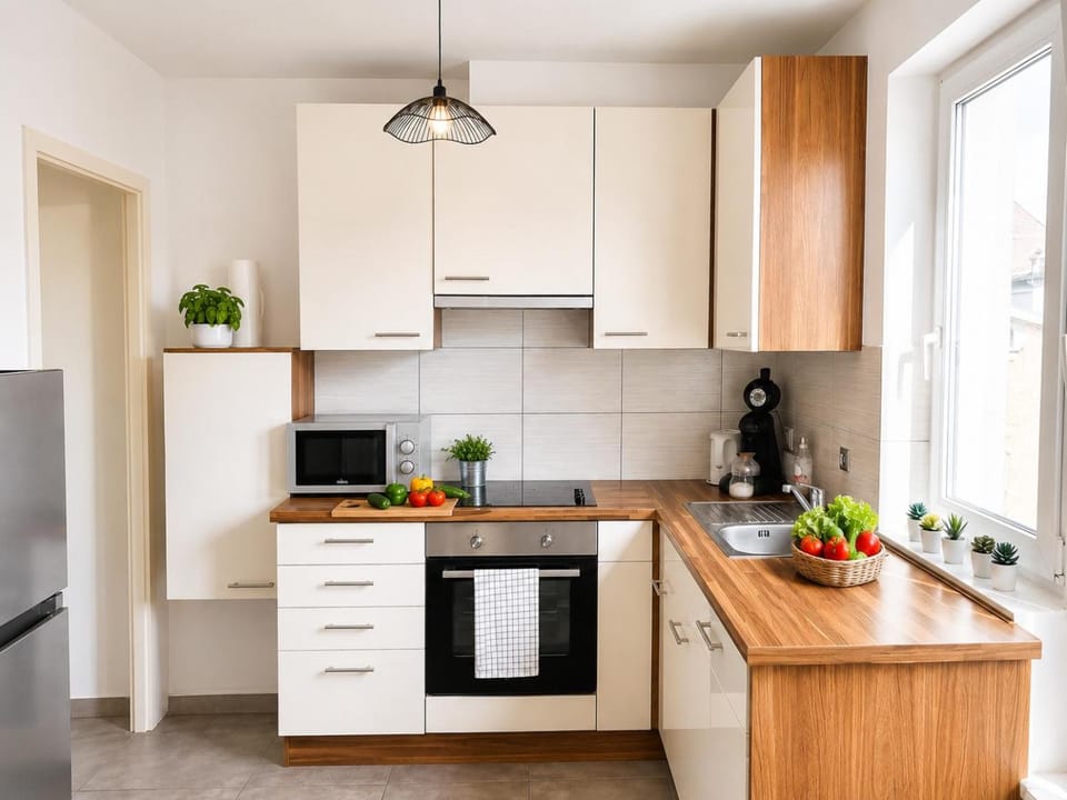 Kitchen or kitchenette, dishwasher, oven