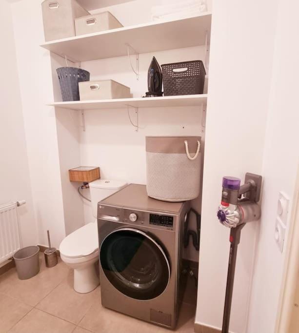 Toilet, washing machine, dryer