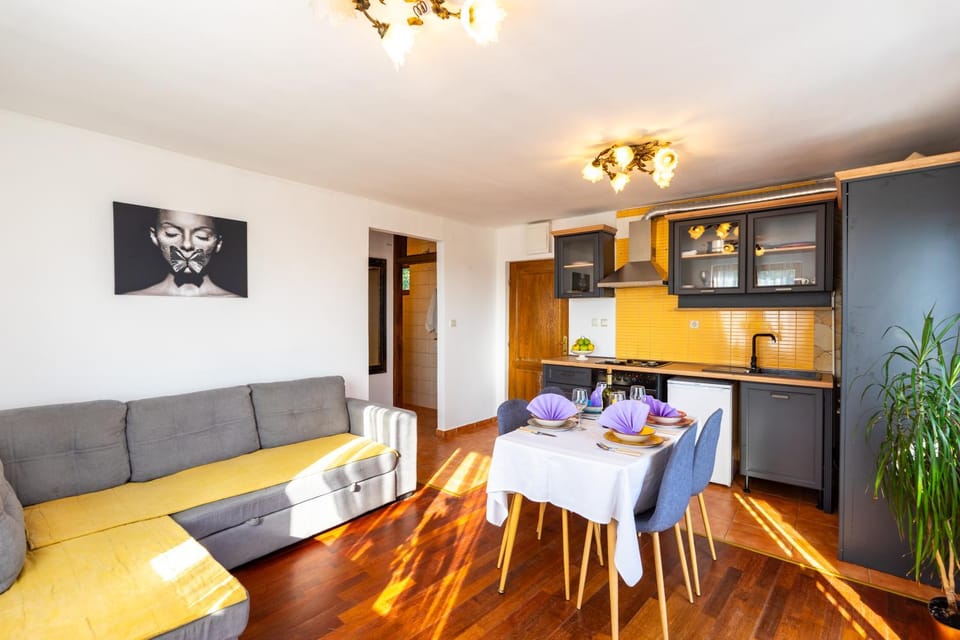 Kitchen or kitchenette, Living room, Seating area, Dining area, oven, pet friendly, stove