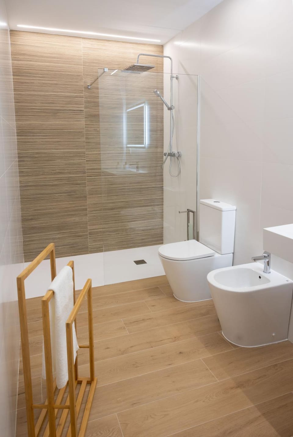 Shower, bidet, towels