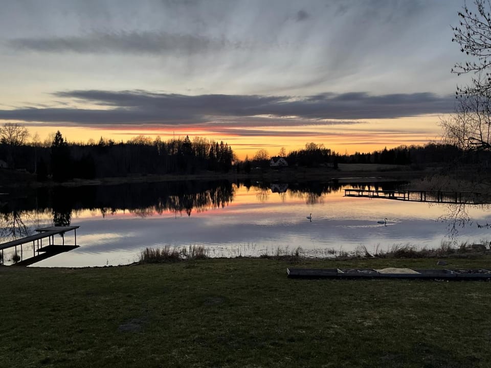Natural landscape, Lake view, Sunset