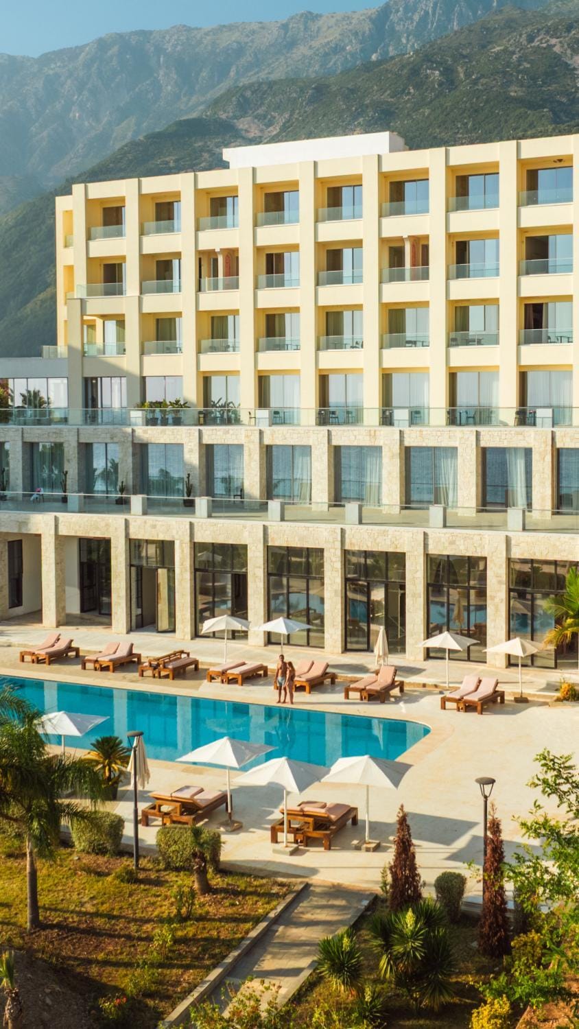 Property building, Nearby landmark, Natural landscape, Mountain view, Pool view, Swimming pool
