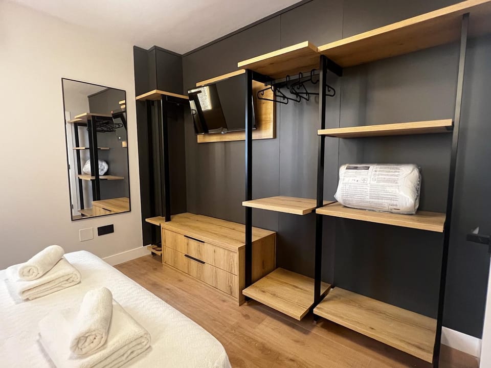 Bed, Photo of the whole room, Bedroom, towels, wardrobe