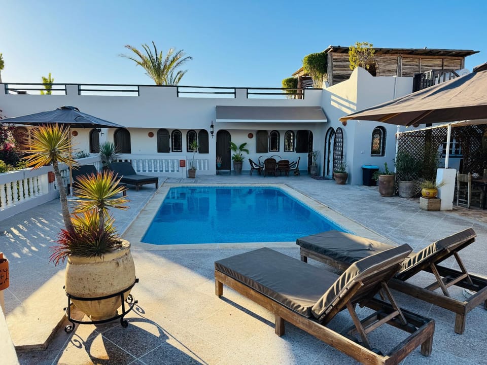 Patio, Swimming pool, sunbed