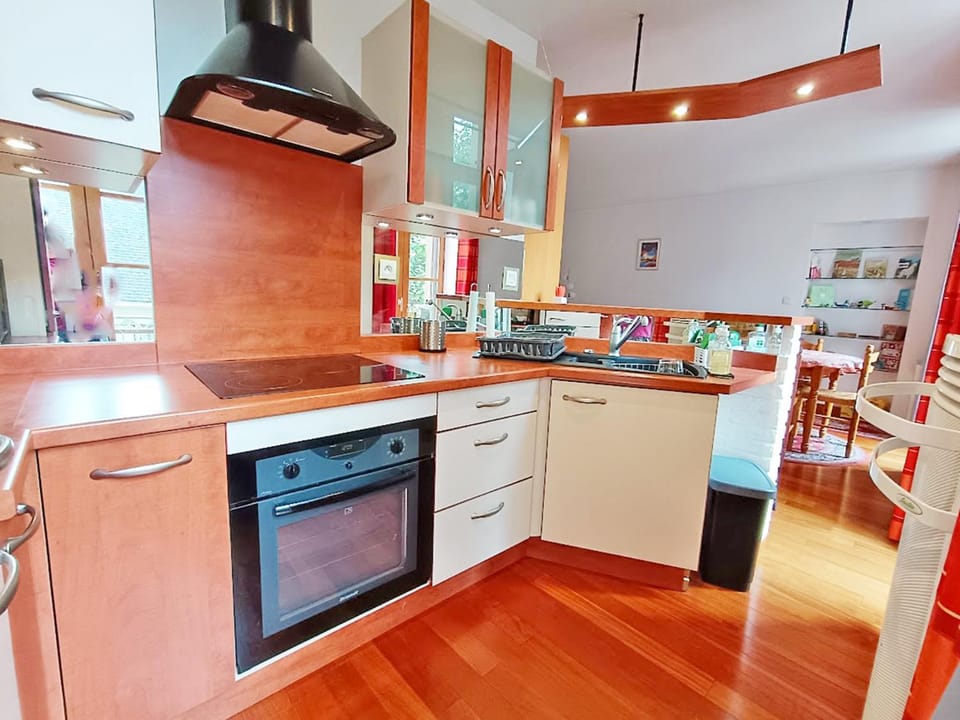 Kitchen or kitchenette, oven, stove