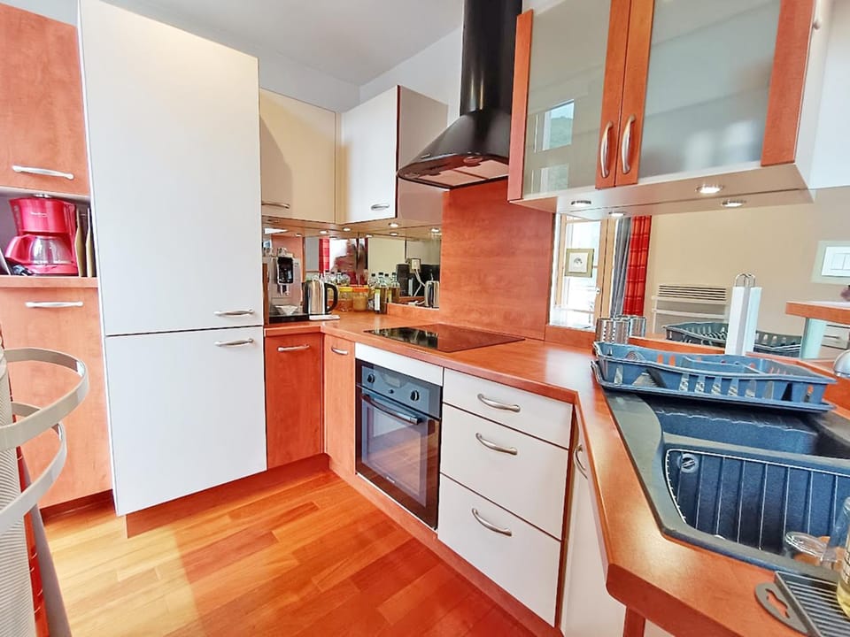 Kitchen or kitchenette, oven, stove