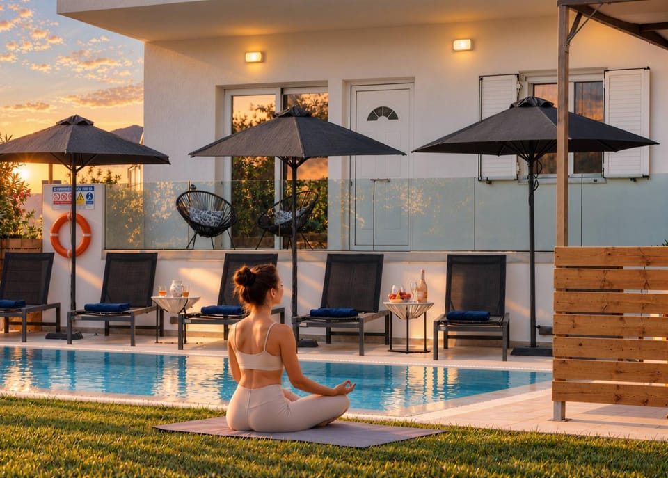 Patio, Day, People, Natural landscape, Activities, Garden, Garden view, Pool view, Swimming pool, group of guests, sunbed