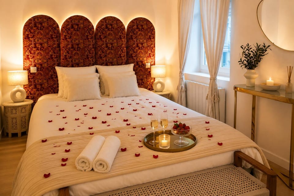 Suite romantique avec jacuzzi et cinéma privé - Suite Meraki Apartment in Saint-Étienne